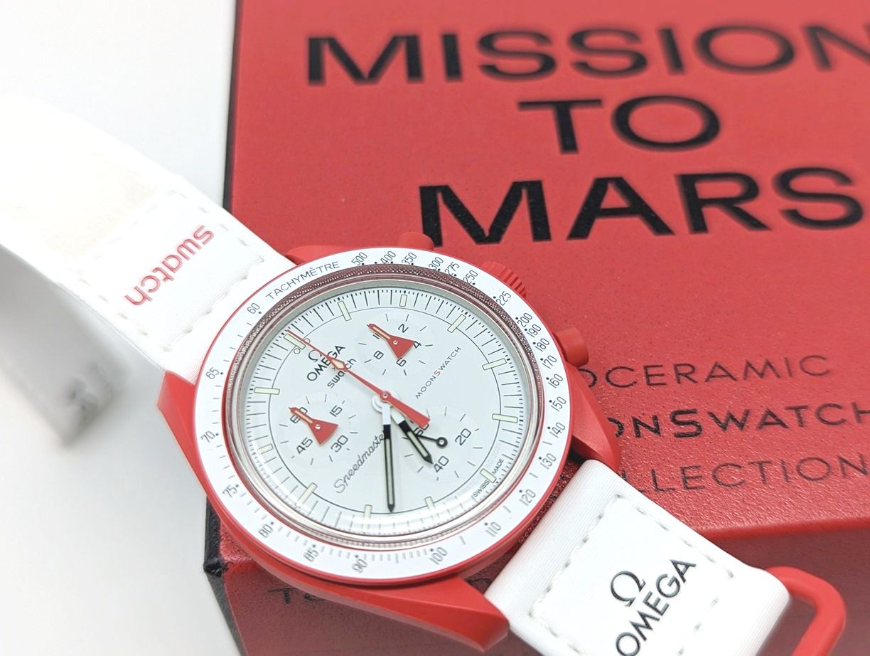 スウォッチ swatch マーズ MARS 赤 オメガ omega 時計 新品-